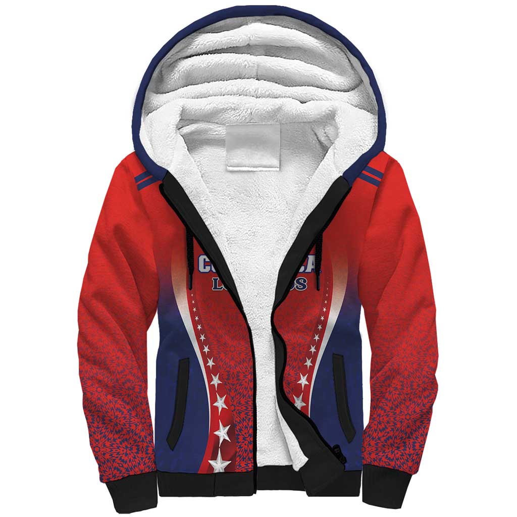 Custom Costa Rica Football Sherpa Hoodie Los Ticos Sporty Style - Wonder Print Shop