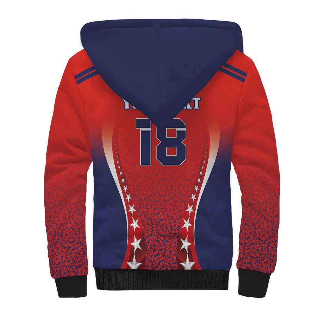 Custom Costa Rica Football Sherpa Hoodie Los Ticos Sporty Style - Wonder Print Shop