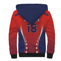 Custom Costa Rica Football Sherpa Hoodie Los Ticos Sporty Style - Wonder Print Shop