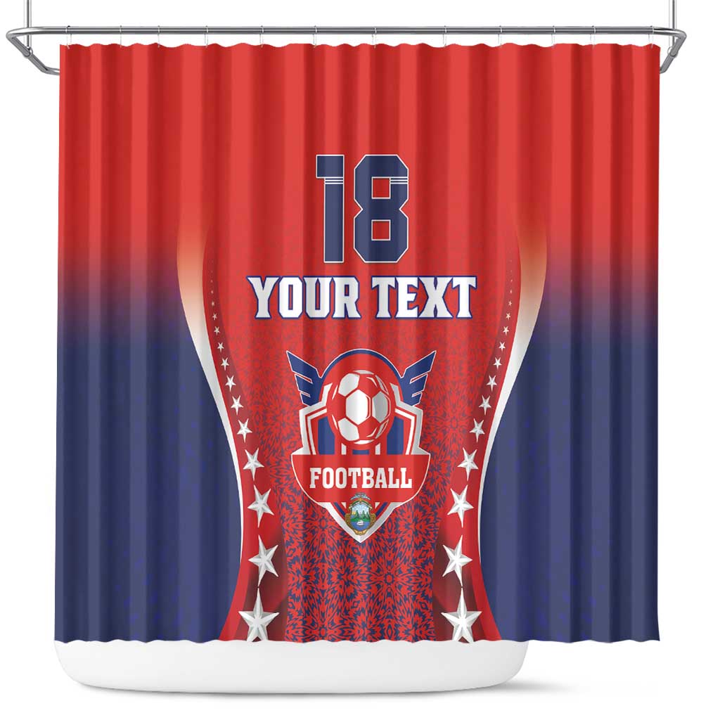 Custom Costa Rica Football Shower Curtain Los Ticos Sporty Style - Wonder Print Shop