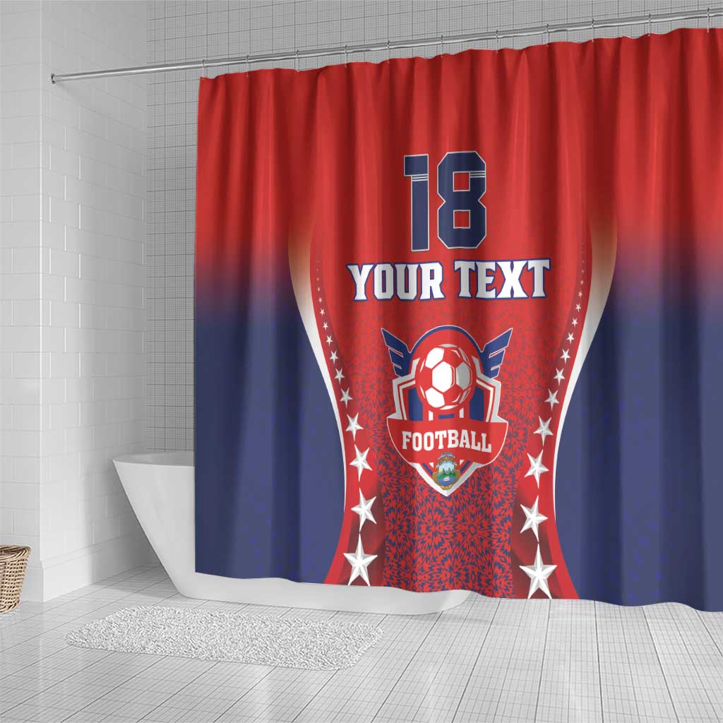 Custom Costa Rica Football Shower Curtain Los Ticos Sporty Style - Wonder Print Shop