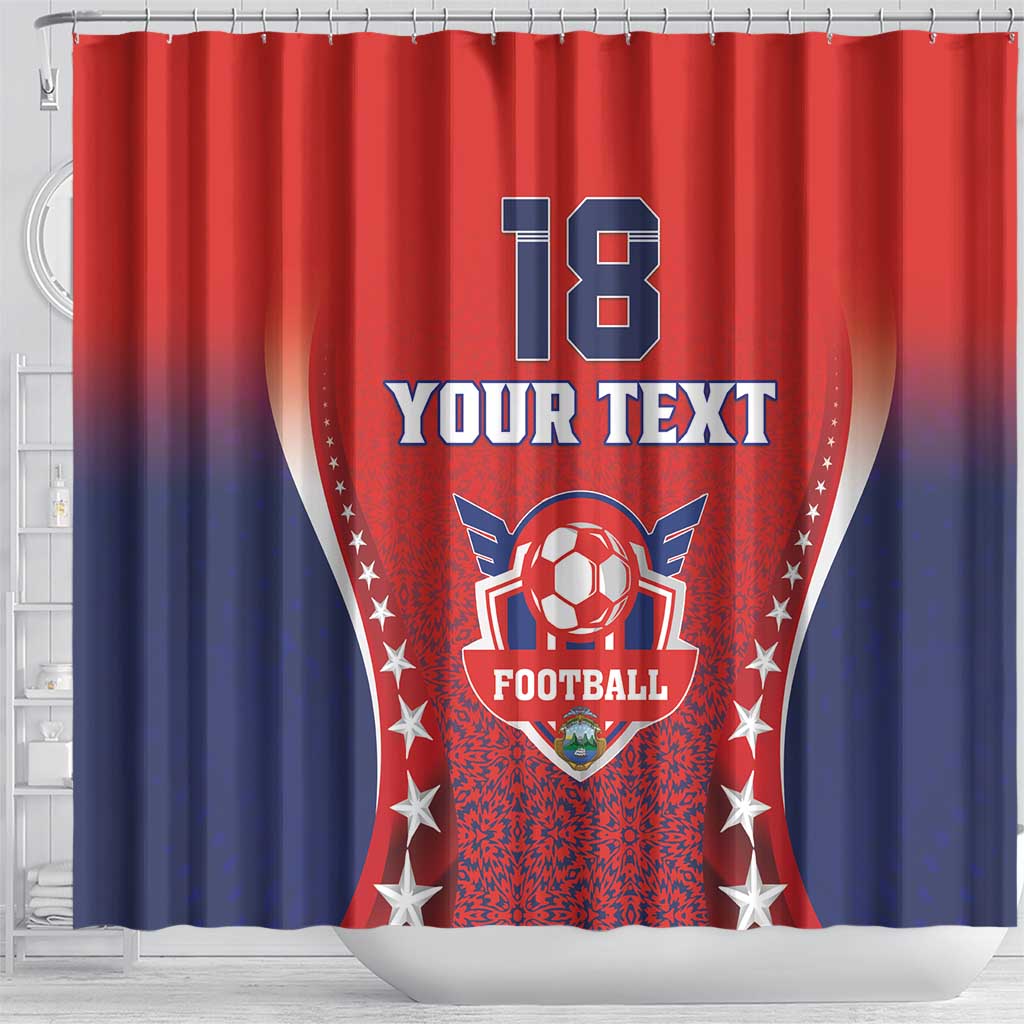Custom Costa Rica Football Shower Curtain Los Ticos Sporty Style - Wonder Print Shop
