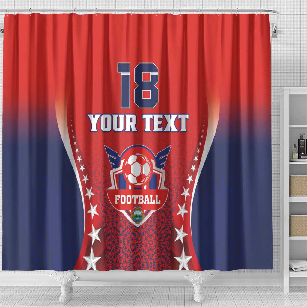Custom Costa Rica Football Shower Curtain Los Ticos Sporty Style - Wonder Print Shop