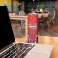 Custom Costa Rica Football Skinny Tumbler Los Ticos Sporty Style - Wonder Print Shop