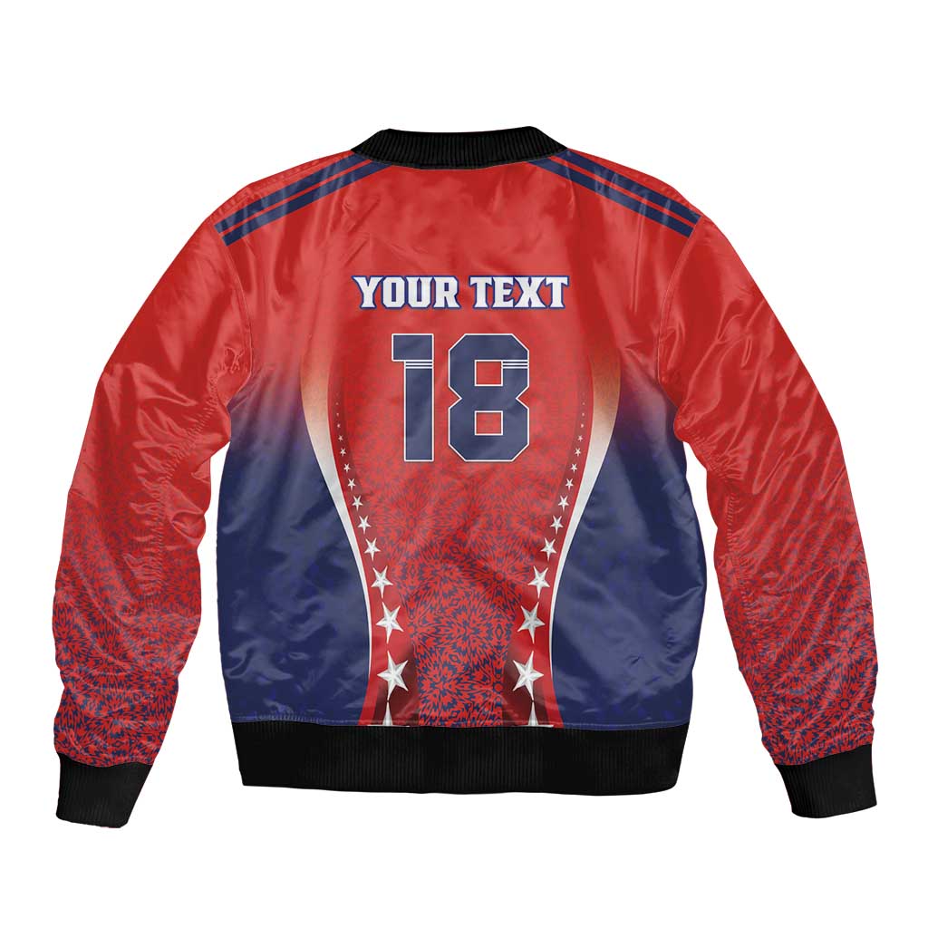 Custom Costa Rica Football Sleeve Zip Bomber Jacket Los Ticos Sporty Style - Wonder Print Shop