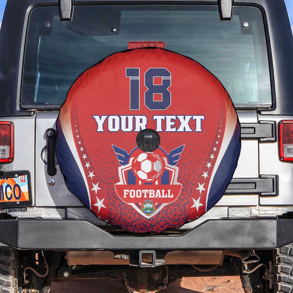 Custom Costa Rica Football Spare Tire Cover Los Ticos Sporty Style - Wonder Print Shop