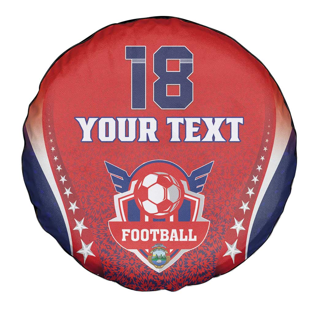 Custom Costa Rica Football Spare Tire Cover Los Ticos Sporty Style - Wonder Print Shop