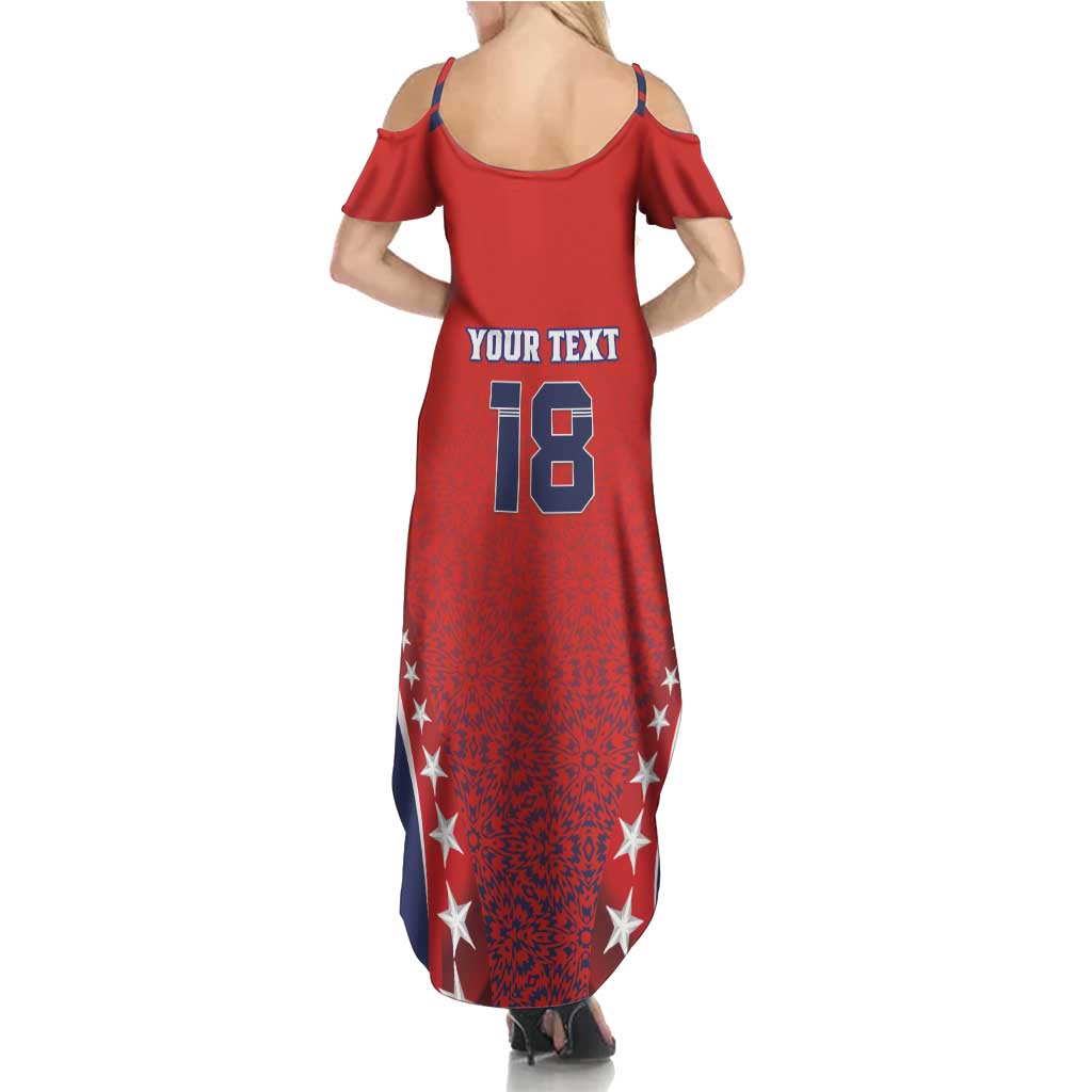 Custom Costa Rica Football Summer Maxi Dress Los Ticos Sporty Style - Wonder Print Shop