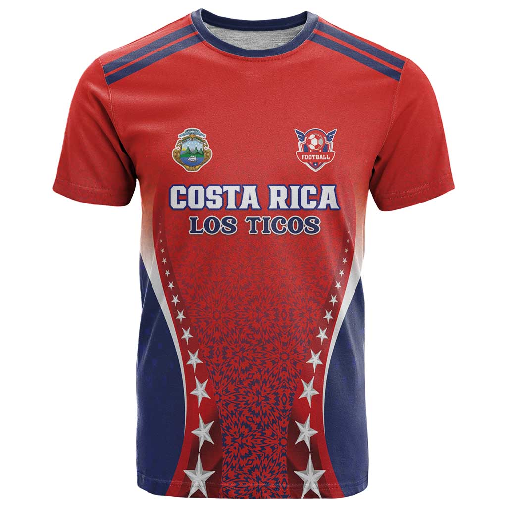 Custom Costa Rica Football T Shirt Los Ticos Sporty Style - Wonder Print Shop