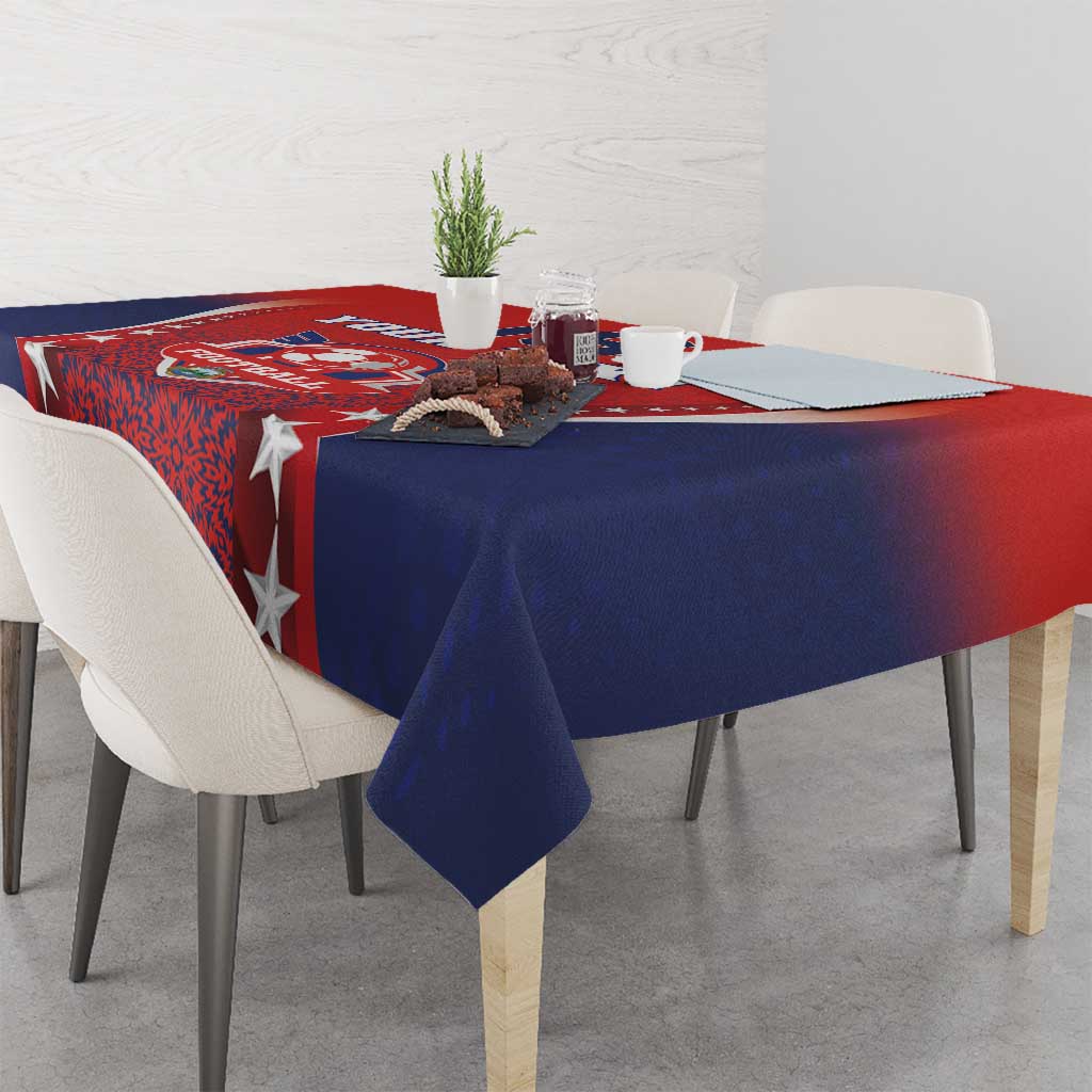 Custom Costa Rica Football Tablecloth Los Ticos Sporty Style - Wonder Print Shop