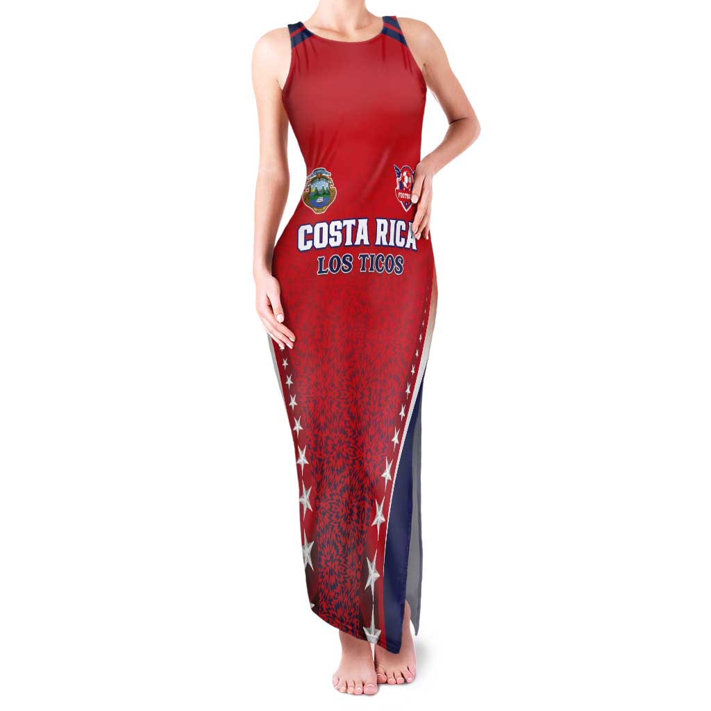 Custom Costa Rica Football Tank Maxi Dress Los Ticos Sporty Style - Wonder Print Shop