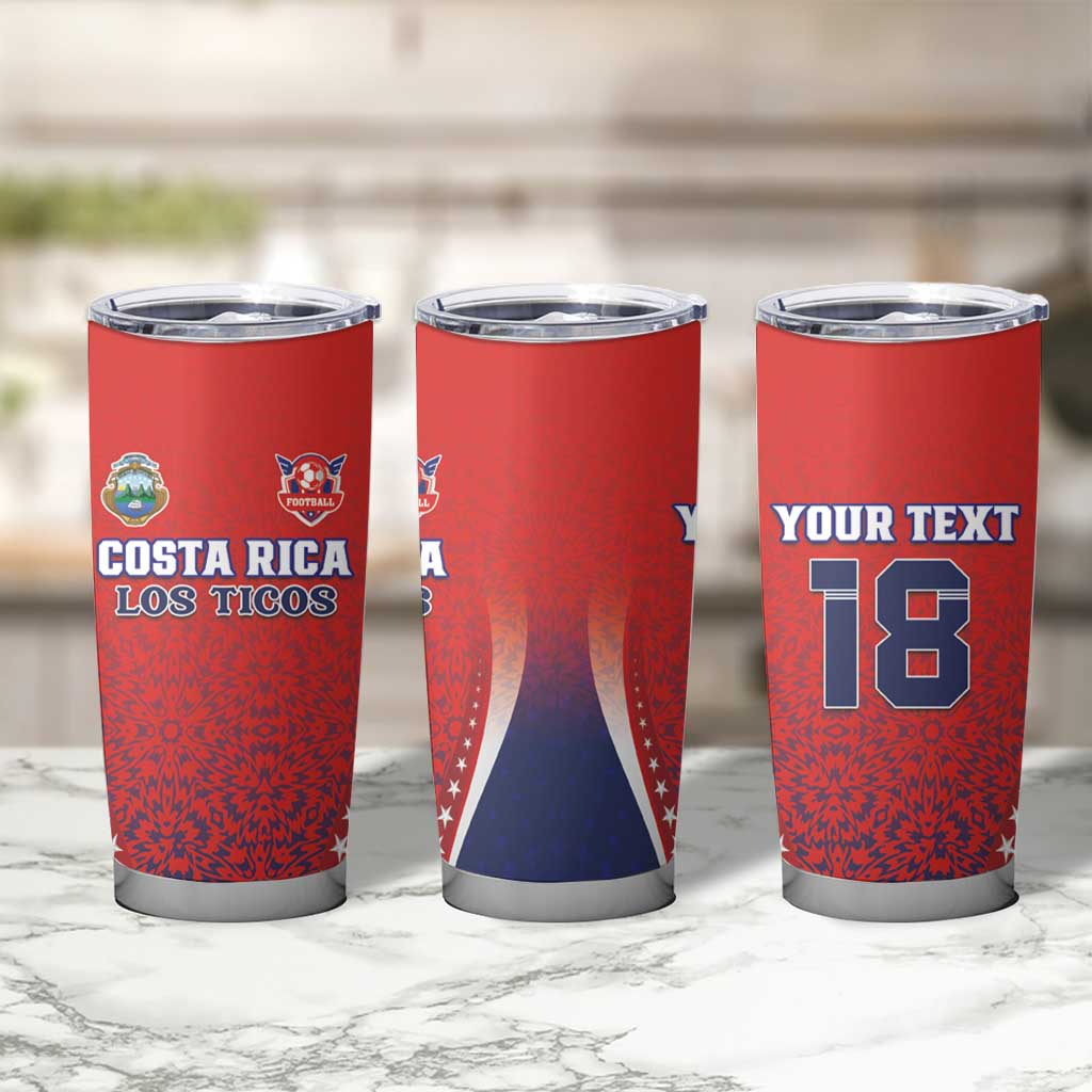 Custom Costa Rica Football Tumbler Cup Los Ticos Sporty Style - Wonder Print Shop