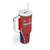 Custom Costa Rica Football Tumbler With Handle Los Ticos Sporty Style - Wonder Print Shop
