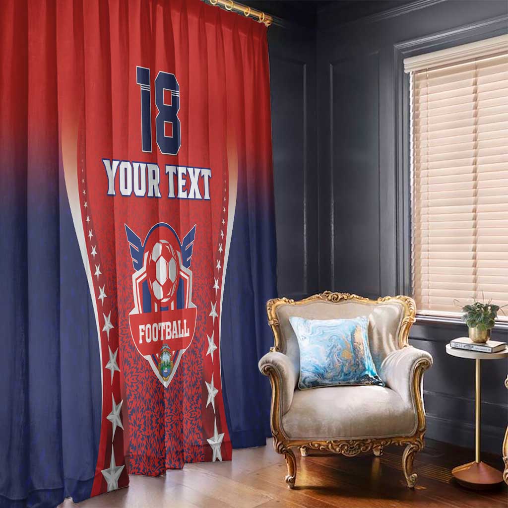 Custom Costa Rica Football Window Curtain Los Ticos Sporty Style - Wonder Print Shop