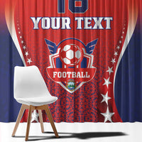 Custom Costa Rica Football Window Curtain Los Ticos Sporty Style - Wonder Print Shop