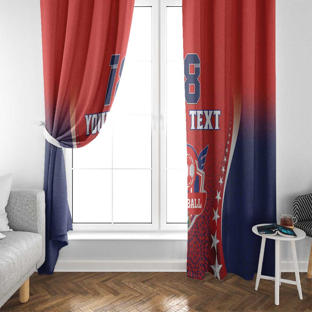 Custom Costa Rica Football Window Curtain Los Ticos Sporty Style - Wonder Print Shop