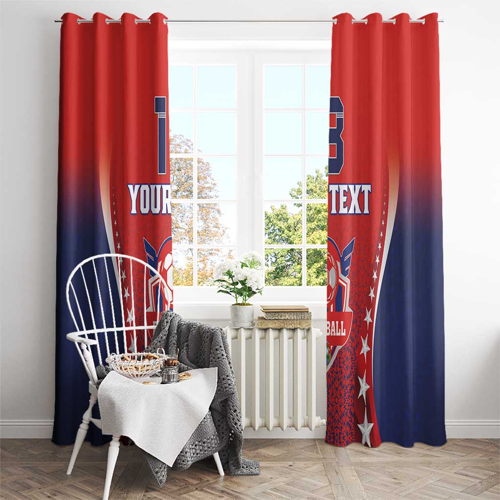Custom Costa Rica Football Window Curtain Los Ticos Sporty Style - Wonder Print Shop
