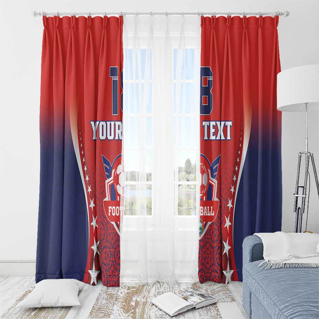 Custom Costa Rica Football Window Curtain Los Ticos Sporty Style - Wonder Print Shop
