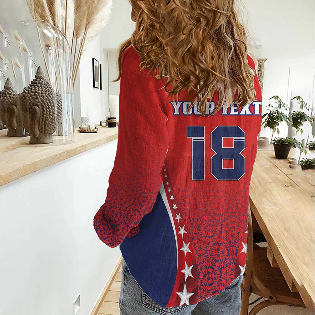 Custom Costa Rica Football Women Casual Shirt Los Ticos Sporty Style - Wonder Print Shop