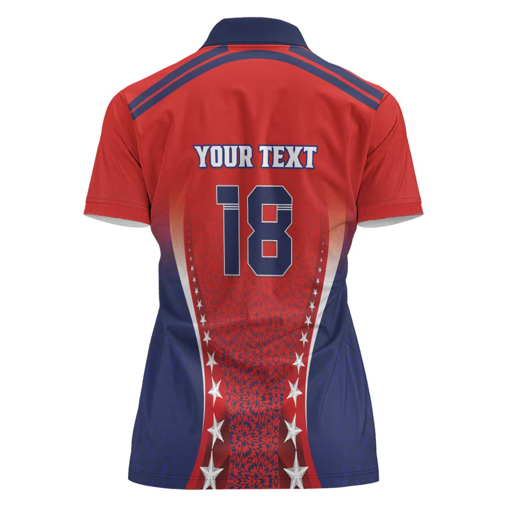 Custom Costa Rica Football Women Polo Shirt Los Ticos Sporty Style - Wonder Print Shop