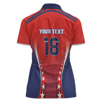 Custom Costa Rica Football Women Polo Shirt Los Ticos Sporty Style - Wonder Print Shop