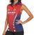 Custom Costa Rica Football Women Sleeveless Polo Shirt Los Ticos Sporty Style - Wonder Print Shop