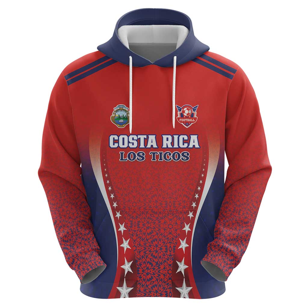 Custom Costa Rica Football Zip Hoodie Los Ticos Sporty Style - Wonder Print Shop