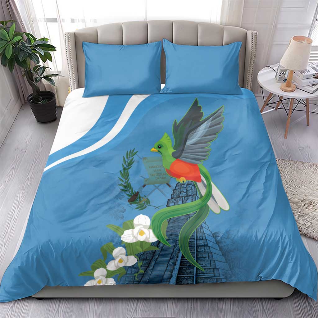 Guatemala Independence Day Bedding Set Guatemalan Quetzal Libre Crezca Fecundo - Wonder Print Shop