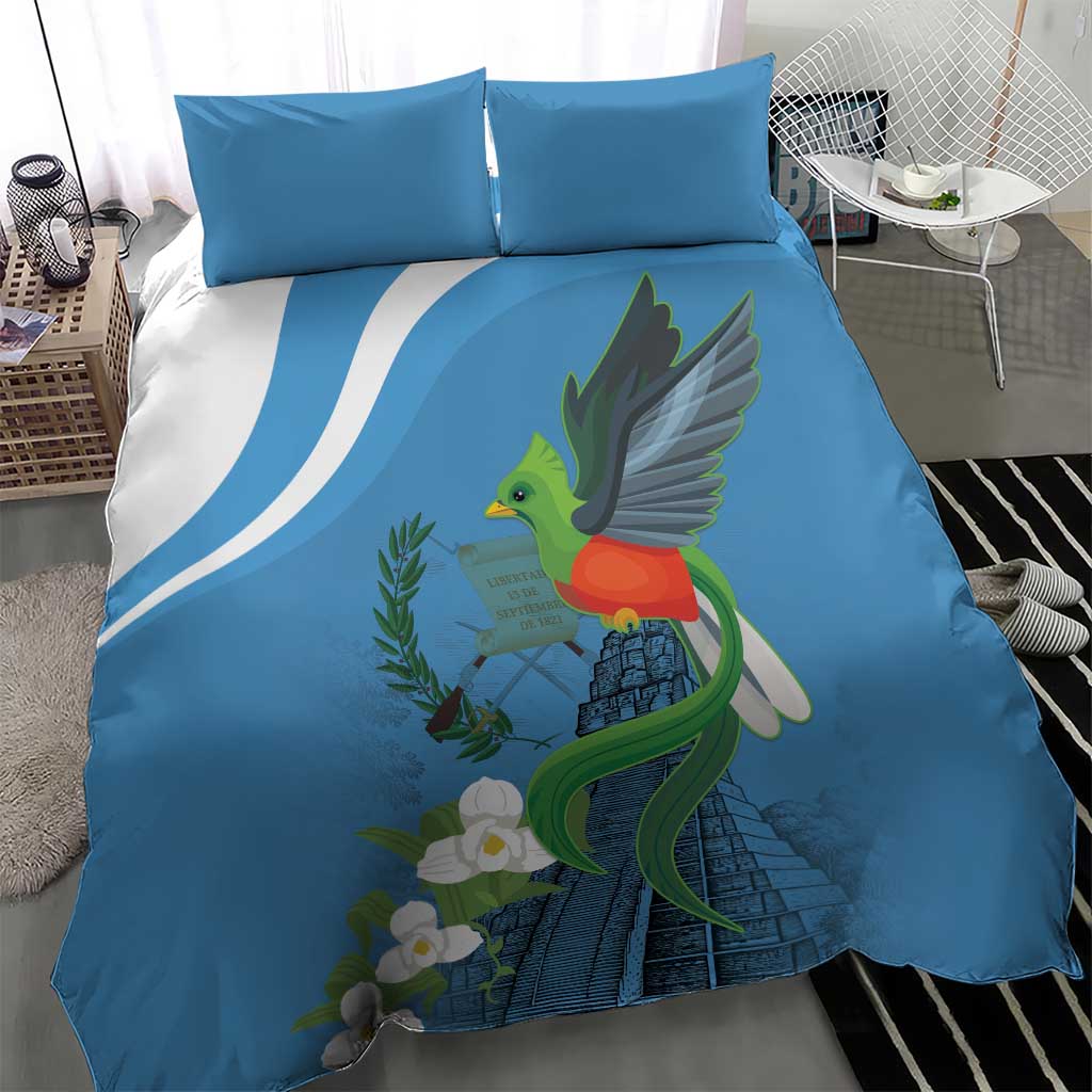 Guatemala Independence Day Bedding Set Guatemalan Quetzal Libre Crezca Fecundo - Wonder Print Shop