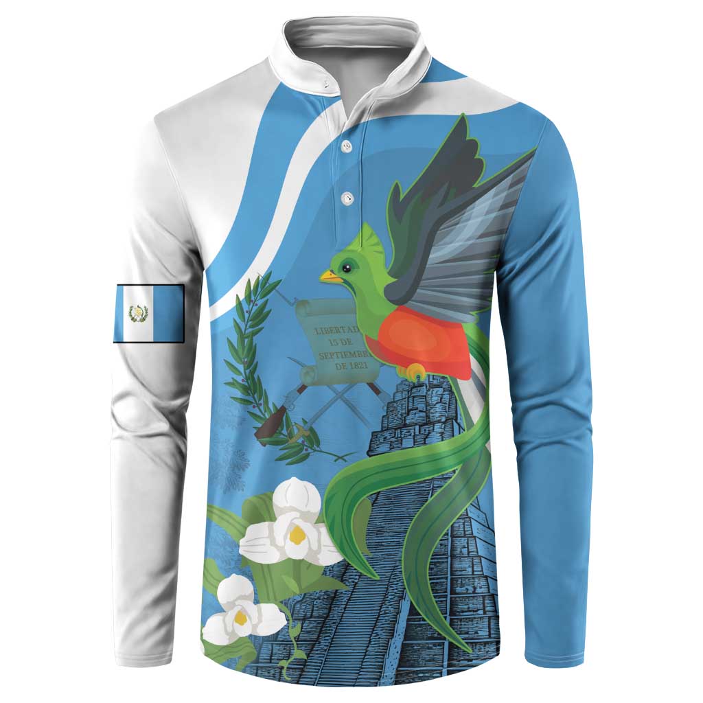 Guatemala Independence Day Button Sweatshirt Guatemalan Quetzal Libre Crezca Fecundo - Wonder Print Shop