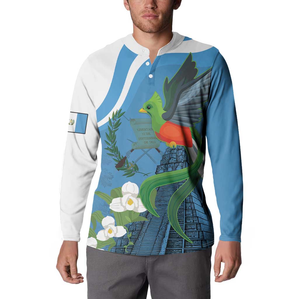 Guatemala Independence Day Button Sweatshirt Guatemalan Quetzal Libre Crezca Fecundo - Wonder Print Shop