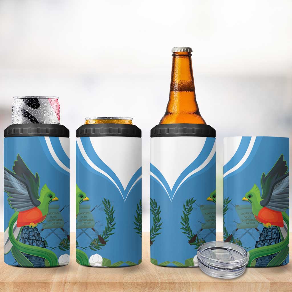 Guatemala Independence Day 4 in 1 Can Cooler Tumbler Guatemalan Quetzal Libre Crezca Fecundo - Wonder Print Shop