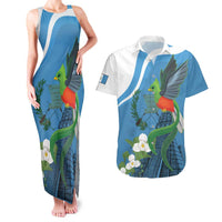 Guatemala Independence Day Couples Matching Tank Maxi Dress and Hawaiian Shirt Guatemalan Quetzal Libre Crezca Fecundo - Wonder Print Shop