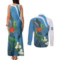 Guatemala Independence Day Couples Matching Tank Maxi Dress and Long Sleeve Button Shirt Guatemalan Quetzal Libre Crezca Fecundo - Wonder Print Shop