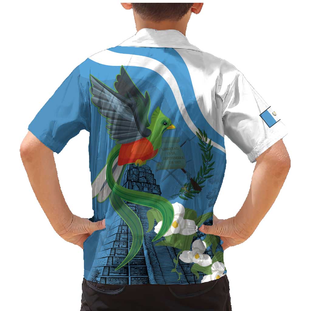 Guatemala Independence Day Family Matching Mermaid Dress and Hawaiian Shirt Guatemalan Quetzal Libre Crezca Fecundo - Wonder Print Shop