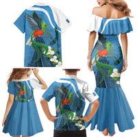 Guatemala Independence Day Family Matching Mermaid Dress and Hawaiian Shirt Guatemalan Quetzal Libre Crezca Fecundo - Wonder Print Shop