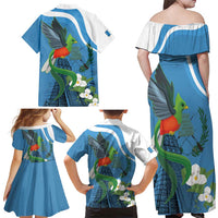 Guatemala Independence Day Family Matching Off Shoulder Maxi Dress and Hawaiian Shirt Guatemalan Quetzal Libre Crezca Fecundo - Wonder Print Shop