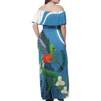 Guatemala Independence Day Family Matching Off Shoulder Maxi Dress and Hawaiian Shirt Guatemalan Quetzal Libre Crezca Fecundo - Wonder Print Shop