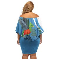 Guatemala Independence Day Family Matching Off Shoulder Short Dress and Hawaiian Shirt Guatemalan Quetzal Libre Crezca Fecundo - Wonder Print Shop