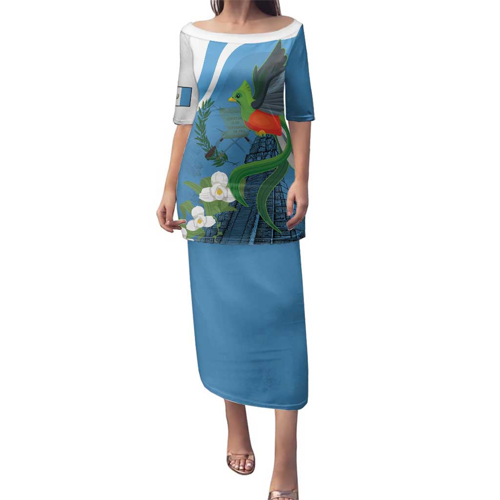 Guatemala Independence Day Family Matching Puletasi and Hawaiian Shirt Guatemalan Quetzal Libre Crezca Fecundo - Wonder Print Shop