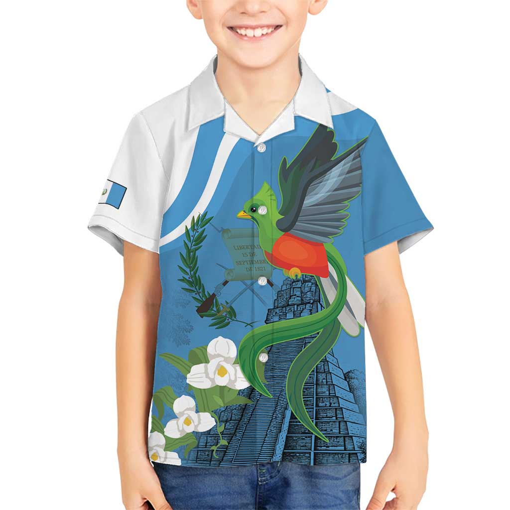 Guatemala Independence Day Family Matching Puletasi and Hawaiian Shirt Guatemalan Quetzal Libre Crezca Fecundo - Wonder Print Shop