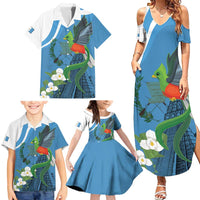 Guatemala Independence Day Family Matching Summer Maxi Dress and Hawaiian Shirt Guatemalan Quetzal Libre Crezca Fecundo - Wonder Print Shop