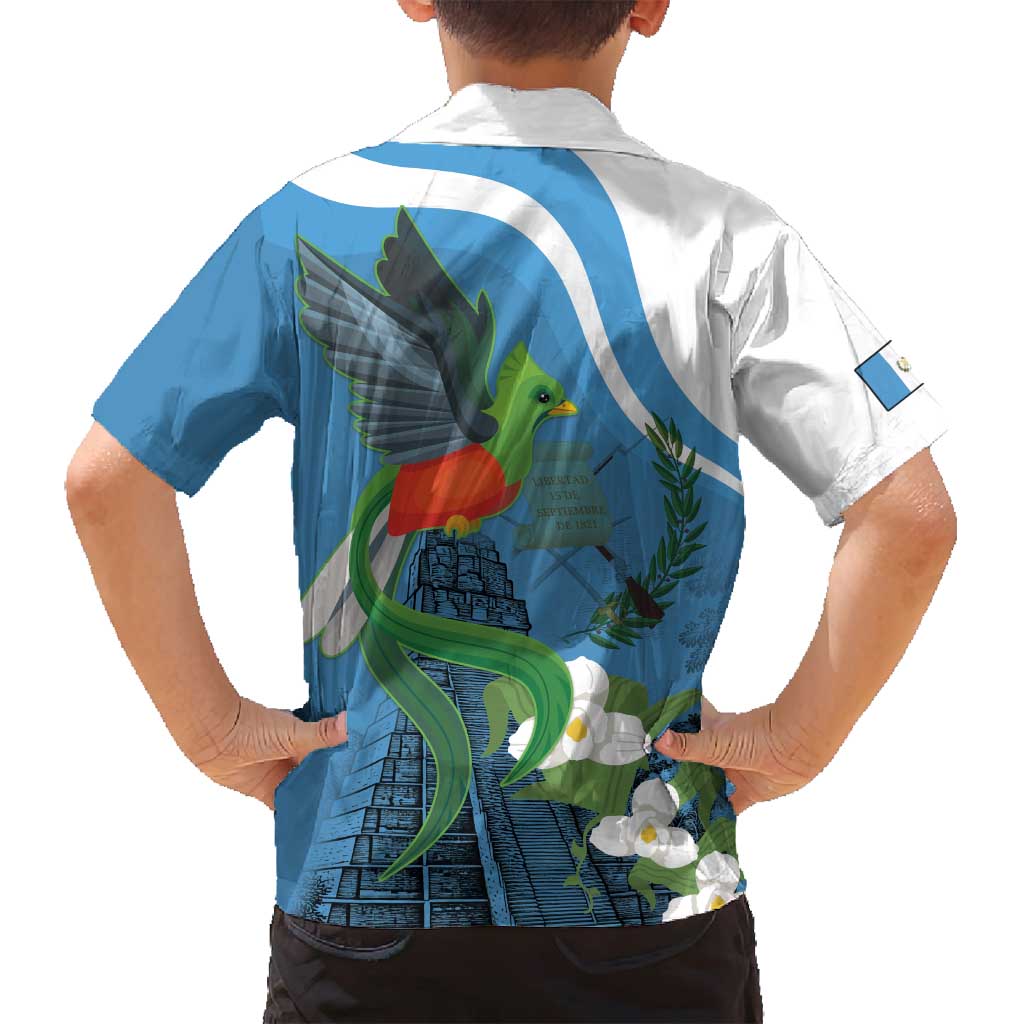 Guatemala Independence Day Family Matching Tank Maxi Dress and Hawaiian Shirt Guatemalan Quetzal Libre Crezca Fecundo - Wonder Print Shop