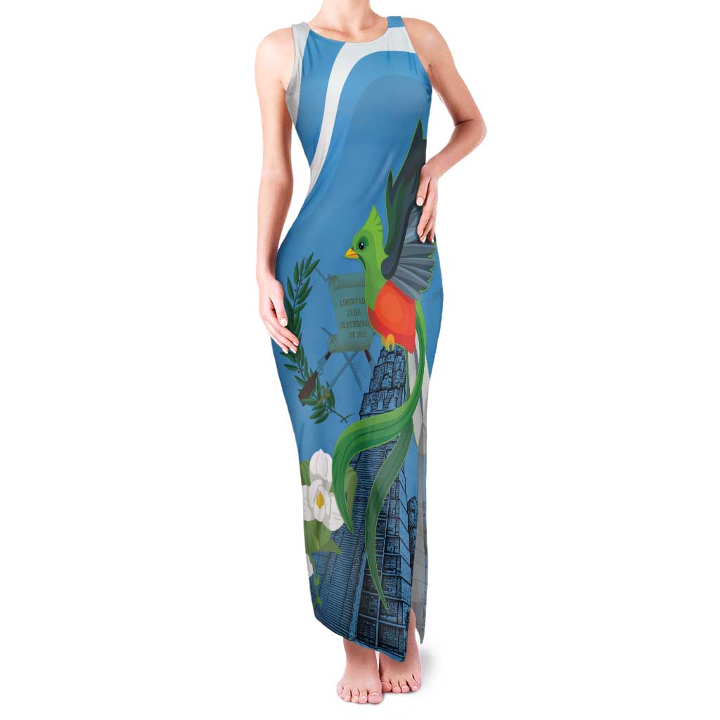 Guatemala Independence Day Family Matching Tank Maxi Dress and Hawaiian Shirt Guatemalan Quetzal Libre Crezca Fecundo - Wonder Print Shop