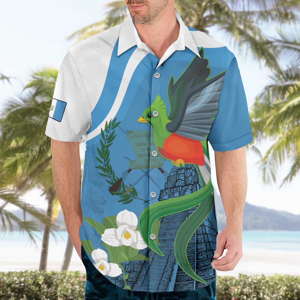 Guatemala Independence Day Hawaiian Shirt Guatemalan Quetzal Libre Crezca Fecundo - Wonder Print Shop