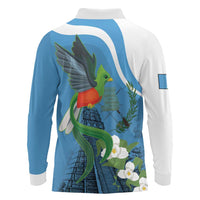 Guatemala Independence Day Long Sleeve Polo Shirt Guatemalan Quetzal Libre Crezca Fecundo - Wonder Print Shop