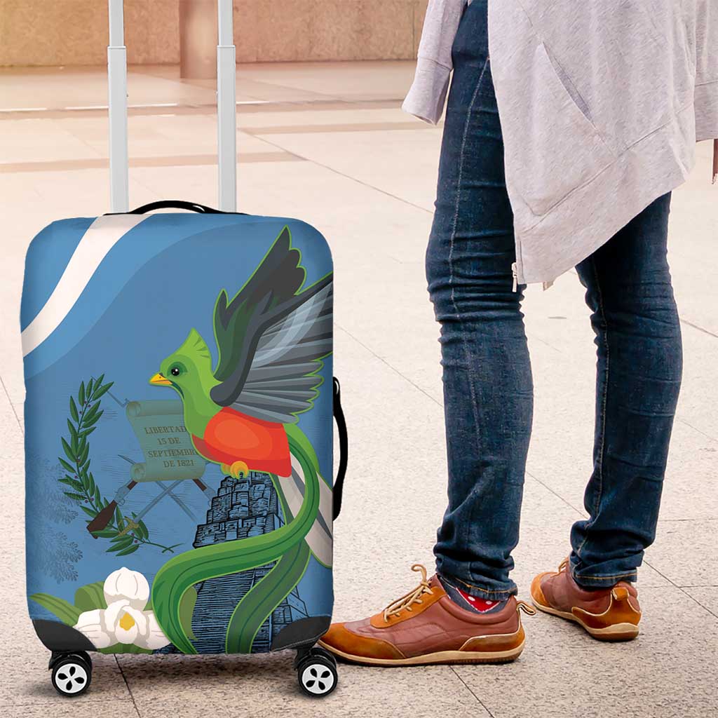 Guatemala Independence Day Luggage Cover Guatemalan Quetzal Libre Crezca Fecundo - Wonder Print Shop