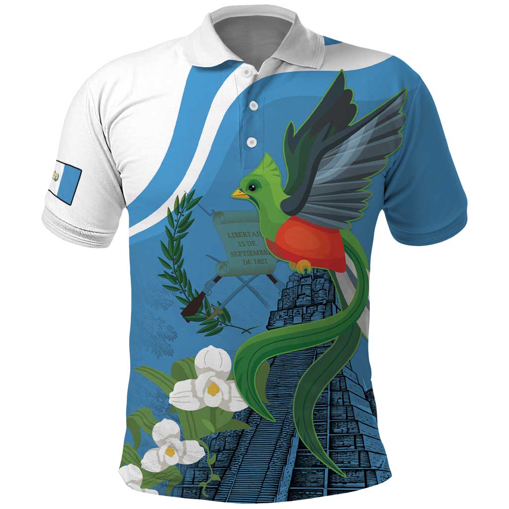 Guatemala Independence Day Polo Shirt Guatemalan Quetzal Libre Crezca Fecundo - Wonder Print Shop