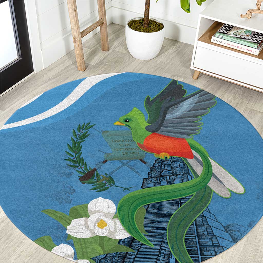 Guatemala Independence Day Round Carpet Guatemalan Quetzal Libre Crezca Fecundo - Wonder Print Shop