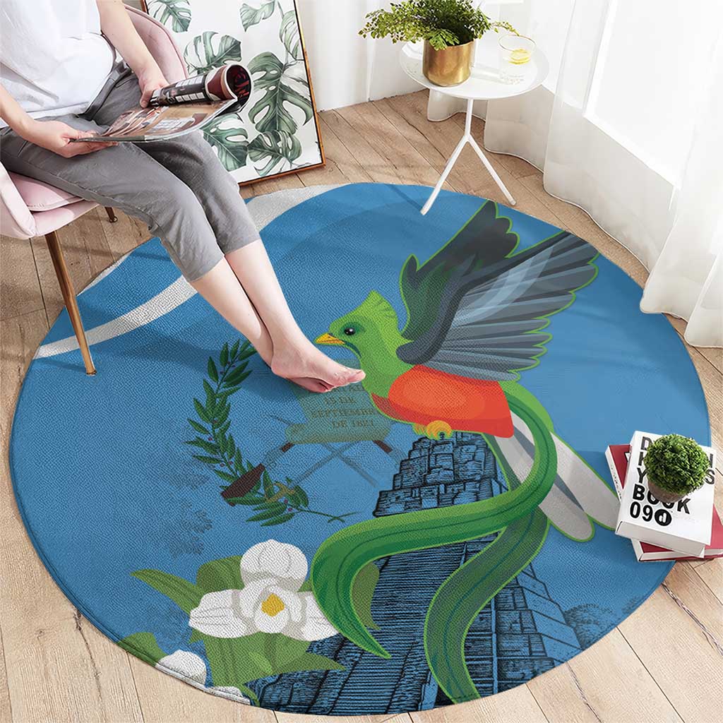 Guatemala Independence Day Round Carpet Guatemalan Quetzal Libre Crezca Fecundo - Wonder Print Shop